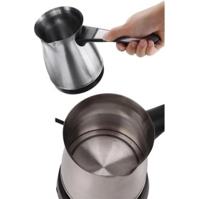 Resim Paslanmaz Çelik Türk Kahvesi Makinesi 6 Fincan Kpasiteli Elektrikli Cezve 