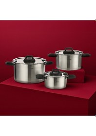 Resim Nehir Elena Saten 6 Parça Derin Tencere Set 