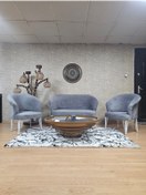 Resim SEVİNÇ MOBİLYA TEDDY Takım Beyaz Boyalı Telli Ayak Çay Seti Koltuk - Berjer , Balkon, Salon, Ofis 