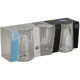 Resim 3'lü Su Bardağı 69928 Altın - Şeffaf 