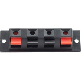 Resim 4Lü Hoparlör Terminal Soketi Panel Montaj Tip Yaylı Speaker Ses 