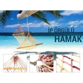 Resim Mena Rise Ip Örgülü Ahşap Hamak 