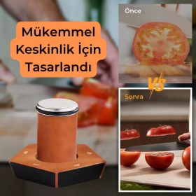 Resim Polham Pro Serisi 5 Açılı Tüm Bıçaklara Uyumlu Bileyici, Silindir Tipi Süper Keskinleştirici Bileme 