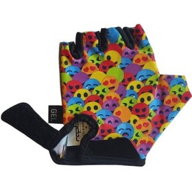 Resim Raptor Çocuk Eldiveni Kısa Parmak Çocuk Bisiklet Eldiveni Silikon Jelli Emoji Desenli M Beden 