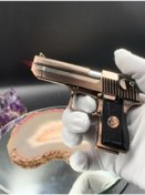 Resim Genel Markalar Desert Eagle Modeli Dekoratif Pürmüz Alevli Hediye Kutulu Bronz Renk Silah Görünümlü Çakmak 