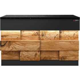 Resim Kasa Bankosu TORONTO - 1150mm - Ahşap Ön Panel - Siyah Granit Çalışma Tezgahı 