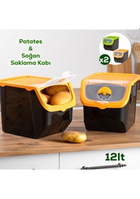 Resim Porsima 1506 2'li 12 L Çok Amaçlı Erzak Saklama Kutusu Sebzelik 