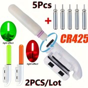 Resim 2 Set (2 Balıkçılık Çubuğu Işıkları + 5CR425 Pil) Gece Balıkçılığı için Balıkçılık Luminous Çubuklar, PVC Malzeme, Pil ile Çalışır, ≤36V Çalışma Voltajı, Şarj Edilemez, Akıllı Sürüm, Normal Işık Modu, Balıkçılık Çubuğu Işıkları 