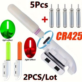 Resim 2 Set (2 Balıkçılık Çubuğu Işıkları + 5CR425 Pil) Gece Balıkçılığı için Balıkçılık Luminous Çubuklar, PVC Malzeme, Pil ile Çalışır, ≤36V Çalışma Voltajı, Şarj Edilemez, Akıllı Sürüm, Normal Işık Modu, Balıkçılık Çubuğu Işıkları 