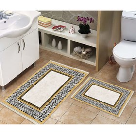 Resim Belemir Gibson Siyah Kaymaz Deri Taban Ikili Banyo Seti, Makinada Yıkanabilir, A Kalite Ürün 