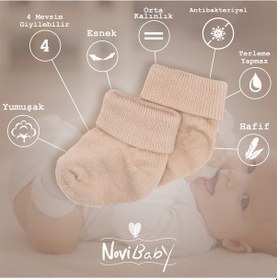 Resim Novibaby 5'li Bambu Yenidoğan Bebek Çorap I Sailor I 0-6 ay Karışık Renk 