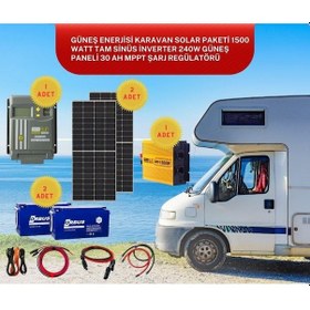 Resim Teknovasyon Arge Güneş Enerjisi Karavan Solar Paketi 30 Ah Mppt İnverter 240w Güneş Paneli 