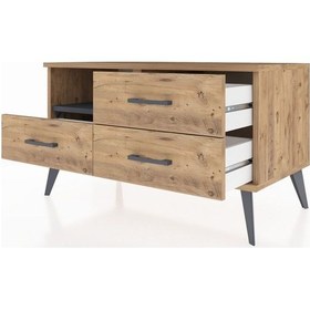 Resim Hyperion Şifonyer Tek Raflı 3 Çekmeceli 88x44x48 Çam-antrasit/çam Antrasit/çam 