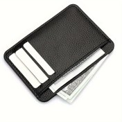 Resim Ultra-Ince Kredi Kartı Tutucu, Minimalist PU Deri Sikke Cüzdanı, Kadınların Çoklu Kart Yuvaları Cüzdanı Unisex Çanta Günlük Kullanım İçin 