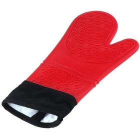 Resim 3b Trend Silikon Yanmaz Yapışmaz Yalıtımlı Mutfak Fırın Eldiveni Kırmızı 