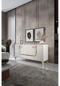 Resim Art Konsol Mdf Mebran Kapak Ekru 