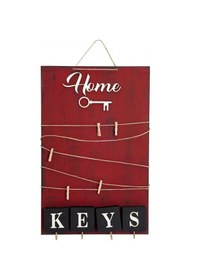 Resim Dekoratif Home Keys Ahşap Resimlik Ve Notluk (kırmızı) 
