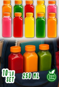 Resim Ezupack Köşeli Okul Piknik Meyve Suyu Smoothie Detoks Ginger Şeffaf Plastik Boş Pet İçecek Şişe Sızdırmaz 