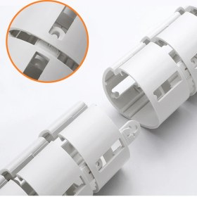 Resim Techmaster Yuvarlak Kablo Düzenleyici Masa Altı Omurga Kablo Kanalı Beyaz 