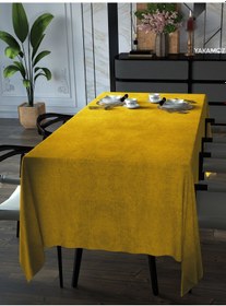 Resim Balpeteği Sarısı Kadife Dokulu Masa Örtüsü Dertsiz Velvet Touch Serisi Balpeteği Sarısı 