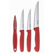 Resim Stevig Cut 4 Fresh Sebze Soyacak ve Bıçak Seti 4 Parça Kırmızı ST-402 