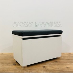 Resim OKYAY MOBİLYA 70 Cm Puflu Ayakkabılık , Oturaklı Ayakkabılık , Antre Dolabı , Vestiyer 