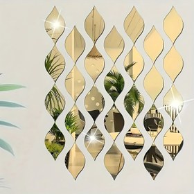 Resim 10 adet Retro Akrilik Düşen Ayna Duvar Stickerları, 3D Kendinden Yapışkanlı Oval Ayna Karo Stickerları, Oturma Odası, Banyo, Ev Ofisi İçin Uygun - Dikey Yön, Cam Yüzey, Elektrik Gerektirmez 