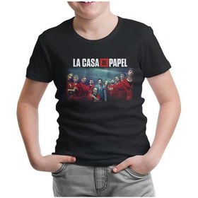 Resim La Casa De Papel - All Siyah Çocuk Tshirt 