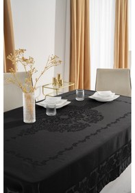 Resim Jumbo Jakar Siyah Sıvı Geçirmez Kumaş Pano 4-6kişilik Masa Örtüsü Siyah 
