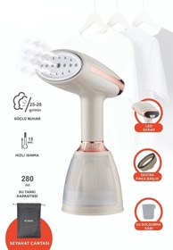 Resim Yenilig Beyaz Buharlı Kırışık Giderici 1500w Taşınabilir Seyahat Boy Dikey Ütü 