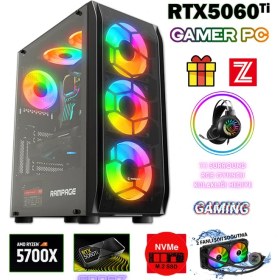 Resim Zeiron Ayvass X15 Ryzen 7 5700X 32GB Ram 1tb M.2 Nvme SSD 8gb Gddr7 RTX5060TI Sıvı Soğutmalı Oyuncu Bilgisayarı 