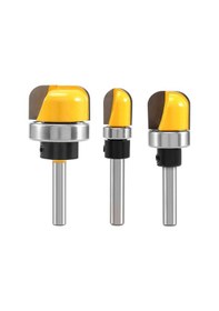 Resim Adet 1/4 İnç Saplı Kase Ve Tepsi Yönlendirici Bit, Kase Ve Tepsi Şablonu Yönlendirici Bit Seti Bilyalı Rulmanlı 