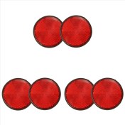 Resim Echo Chicly 6pcs Yuvarlak Kırmızı Reflektör Motosiklet Atv Için Evrensel 5 6 x 0 8cm (Yurt Dışından) 