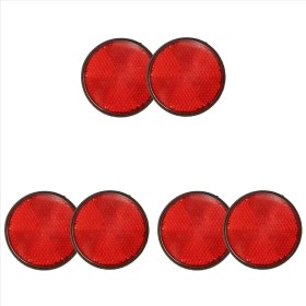 Resim Echo Chicly 6pcs Yuvarlak Kırmızı Reflektör Motosiklet Atv Için Evrensel 5 6 x 0 8cm (Yurt Dışından) 