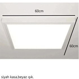Resim Lux Home 0X60 cm Kare Tavana Sıfır LED Plofenyer Avize Armatür Banyo Tuvalet Balkon LED Glop Armatürü Beyaz 