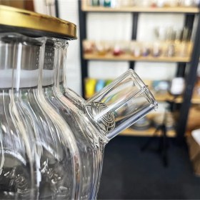 Resim Çelik Kapaklı Borosilikat Dilimli Model Süzgeçli Cam Demlik Bitki Çayları 1000 Ml Cm-2001 Ahşap - Çelik 