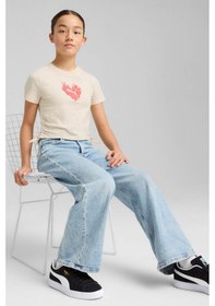Resim Puma Flamıng Love Knotted Tee Bej Kız Çocuk Kısa Kol T-shirt 000000000102230811 Bej 