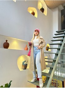 Resim Parille Taş Rengi UZUN Astarlı Trençkot 