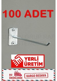 Resim Uzmangrupraf Uzman Grup Raf Vidalı Kanca-Kanca-Raf Aksesuarı-100'Lü Paket 