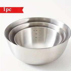 Resim 1 adet paslanmaz çelik karıştırma kabı - dayanıklı, gıda güvenliği, tekrar kullanılabilir, mutfak hazırlığı ve depolama için uygun, ızgara ve açık hava pişirme için ideal 