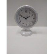 Resim Bahat Beyaz Metal Ofis Salon Otel Masa Saati 25*20 cm 
