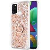 Resim Samsung Galaxy M30s Kılıf Glitter Liquid Holder Gold Microsonic