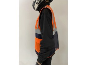 Resim KKDAVM Motosiklet Yüksek Görünümlü Yelek Reflektörlü Fermuarlı Reflektik Motorcu Yelek Yeni Yasaya Uygun 