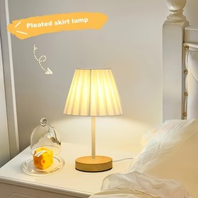 Resim Modern LED Yatak Yanı Lambası Ahşap Tabanlı - Yatak Odası, Oturma Odası veya Gençler Odası için Sıcak, Enerji Verimli Aydınlatma, USB Güçlü, Anahtar Kontrolü, Gündüz Kullanımı ve Rahat Akşamlar için Mükemmel, Rahat Aydınlatma | Çekici Lamba Tasarımı | Ahşap Tabanlı Lamba, Yatak Odası için LED Işıklar 