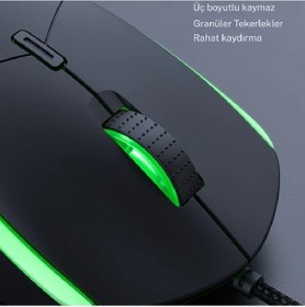 Resim Techtic Ergonomik Çift El Kullanım Gamer Kablolu Oyuncu Mouse Rgb 