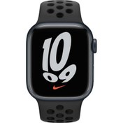 Resim Apple Watch Series 7 Nike GPS 41mm Gece Yarısı Alüminyum Kasa ve Nike Spor Kordon Akıllı Saat 