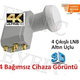 Resim 4'lü Çanak Lnbsi Ultra Hd 4K Yayın Destekler 