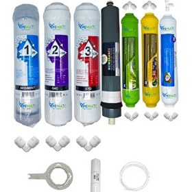 Resim Pemax Water Solutions Kapalı Kasa Su Arıtma Cihazına Uygun STD 7'li Platinium Mebran Alkali-Mineral-Tatlandırıcı Set 