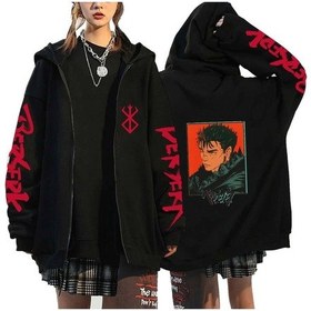 Resim Berserk Fermuarlı Hoodie Mod42 14627 Siyah 