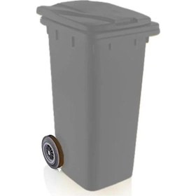 Resim Omnipazar Sy-6505 Tekerlekli Kapaklı Plastik Çöp Konteyneri 120 Lt Gri 
